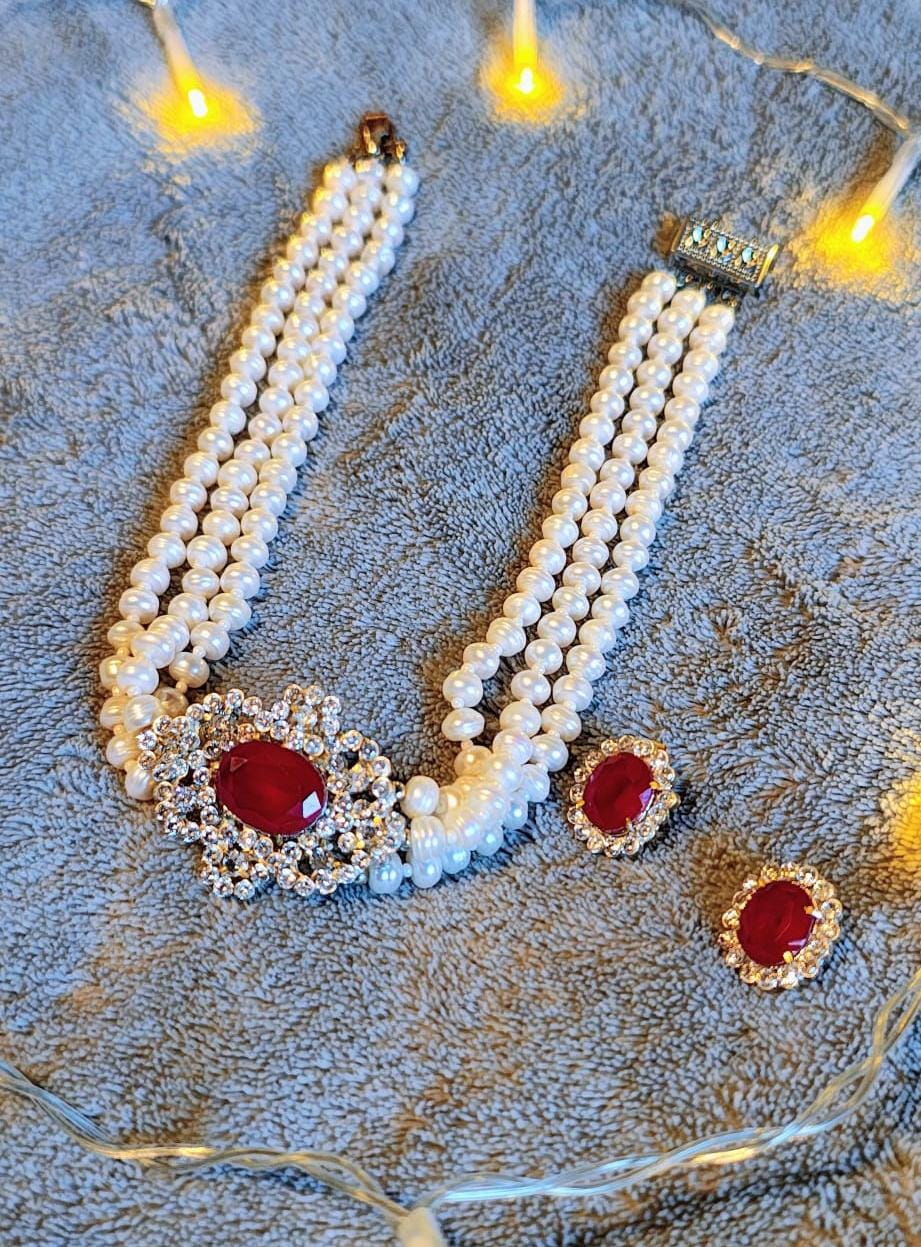 freshwater pearl (mother of pearl) choker necklace freshwater pearl (mother of pearl) choker necklace